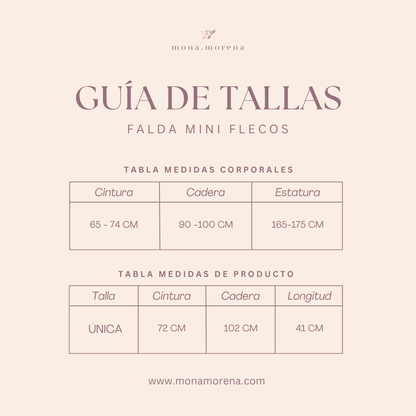 Falda Mini de Flecos - Navy