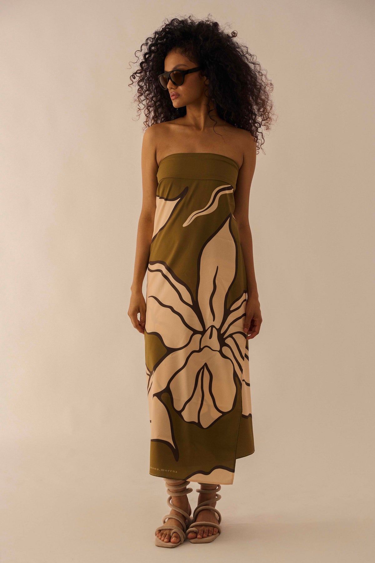 Sarong Orquídeas Verde Oliva