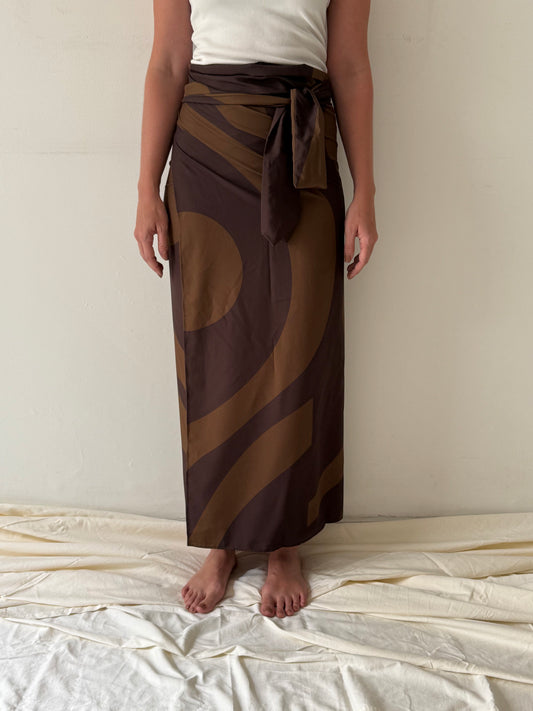 SALE - Sarong Geo Oliva Oscuro