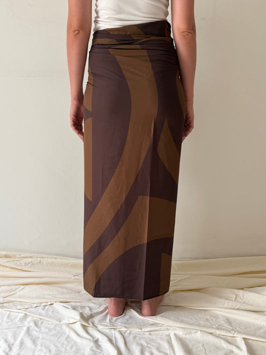 SALE - Sarong Geo Oliva Oscuro